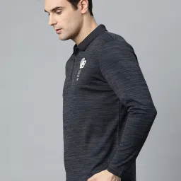 ALCIS Dry Tech Black Slim Fit Graphic Print Sports Polo T-Shirt image 3