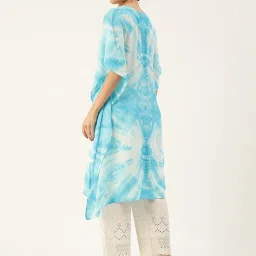 maaesa Sky Blue Tie & Dye A Line Kaftan image 2