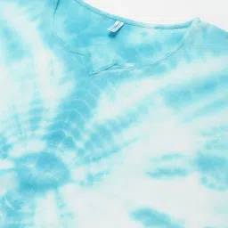 maaesa Sky Blue Tie & Dye A Line Kaftan image 5