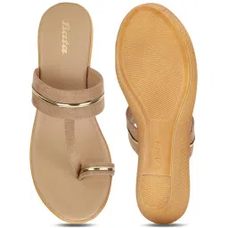 Bata Women's Beige Toe Ring Wedges image 3
