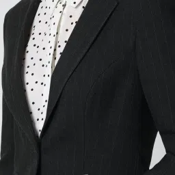 Van Heusen Black Striped Formal Blazer image 2