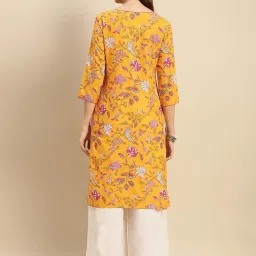 Rangita Yellow Floral Print Straight Kurti - Pack of 2 image 2