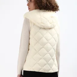 TOMMY HILFIGER Cream Regular Fit Puffer Jacket image 2