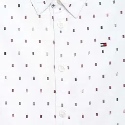 Tommy Hilfiger Kids White Cotton Printed Full Sleeves Shirt image 3