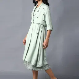 W Green Embroidered Jacket image 3