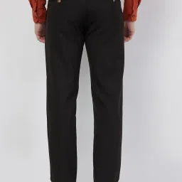 Raymond Brown Slim Fit Striped Trousers image 2