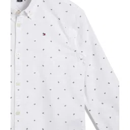 Tommy Hilfiger Kids Fresh White Printed Full Sleeves Shirt image 3