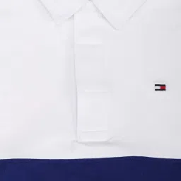 Tommy Hilfiger Kids Blue Cotton Color Block Full Sleeves Sweater image 3