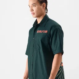 The Souled Store Looney Tunes: Rebel Rabbit Bottle Green Loose Fit Graphic Print Shirt image 3