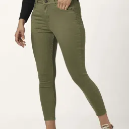 People by Pantaloons Green Mid Rise Jeans image 3