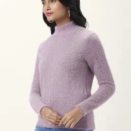 Honey by Pantaloons Lilac Self Pattern Sweater image 3