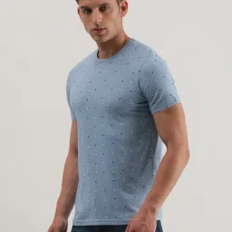 Lee Sky Blue Slim Fit Printed Crew T-Shirt image 3