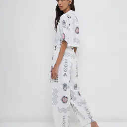Bombay Paisley by Westside White Patiala-Style High-Rise Pants image 2