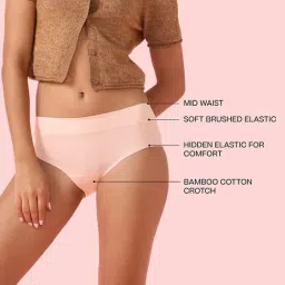 Enamor Pearl Blush Cotton Solid Brief Panty image 3