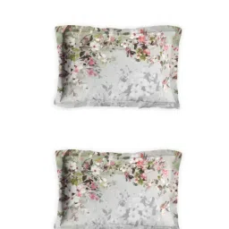 DDecor Classic Floral Grey 180 TC Cotton Double Bedsheet with 2 Pillow Covers image 3