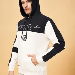 Urban Ranger by Pantaloons Off White Regular Fit Colour Block Hooded Sweatshirt image 3