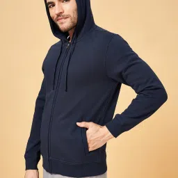 Urban Ranger by Pantaloons Dark Navy Regular Fit Hooded Sweatshirt image 3