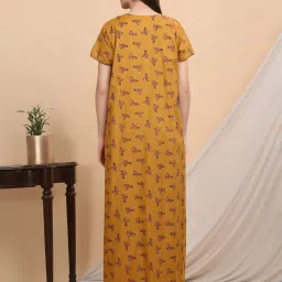 Sweet Dreams Yellow Cotton Regular Fit Night Dress image 2