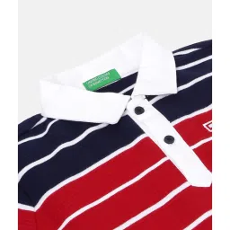 United Colors of Benetton Boys Multicolor Striped Polo T-Shirt image 3