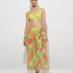 Wunderlove by Westside Lime Floral Pattern Beach Sarong in a Bag-picture-38