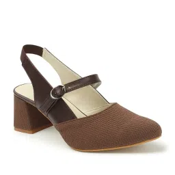 Iconics Women's Brown Sling Back Sandals image 2