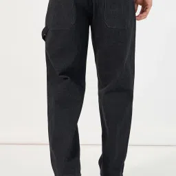 Styli Black Cotton Straight Fit Jeans image 2