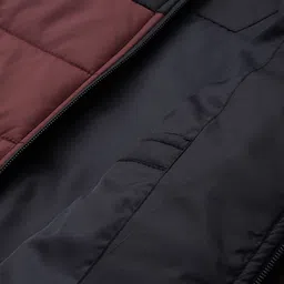 Blackberrys Men Maroon & Black Slim Fit Colourblocked Quilted Jacket image 2