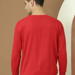 Vimal Jonney Maroon Fleece Regular Fit Printed Sweatshirt image 2