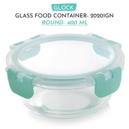 MAGNUS Solid Green Borosilicate 400ml Round Container image 2