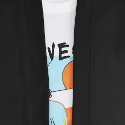 Pantaloons Junior White & Black Cotton Printed T-Shirt image 3