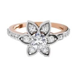 Sparkles 14k (585) Rose Gold Floral Lab Grown Diamond for Women-picture-40