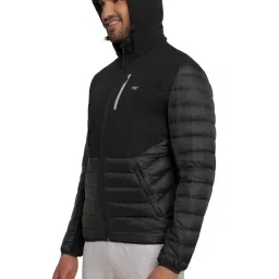 Wildcraft Black & Grey Regular Fit Colour Block Hooded Jacket image 3