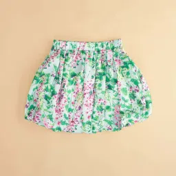 Pantaloons Junior Green Cotton Floral Print Skirt image 3