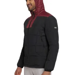 Wildcraft Black Regular Fit Colour Block Hooded Jacket image 3