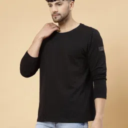 Rigo Black Regular Fit Oversized Crew T-Shirt image 3