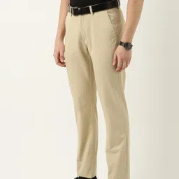 Peter England Casuals Beige Slim Fit Trousers image 3