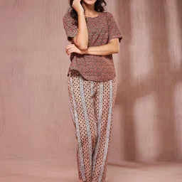 Fabindia Multi Cotton Regular Fit Printed Pant image 2