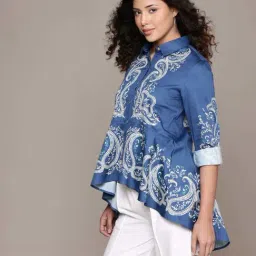 Label Ritu Kumar Blue Fallon Shirt image 3