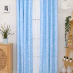 Ariana 'Heather' Blue Polyester 5 ft. Design Window Curtain - Set of 1 image 1