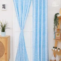 Ariana 'Heather' Blue Polyester 5 ft. Design Window Curtain - Set of 1 image 2