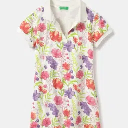 United Colors of Benetton Kids White Floral Print Dress-picture-11