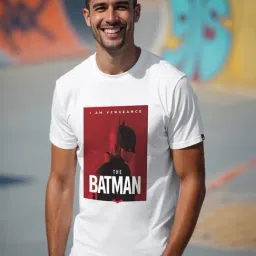 Bewakoof Men's White Batman Poster Graphic Printed T-Shirt-image-23