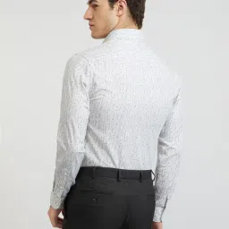 Raymond White Slim Fit Printed Shirt image 2