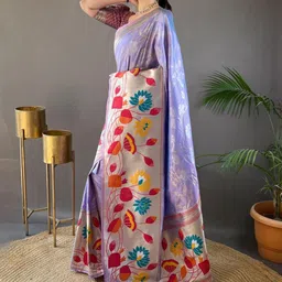 Mameraa Floral Zari Art Silk Saree-picture-13