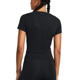 Under Armour Black Plain Crop T-Shirt image 2