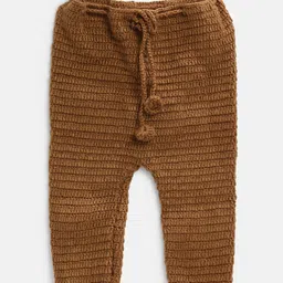 CHUTPUT Unisex Brown & Beige Self Design Cardigan with Trousers image 3