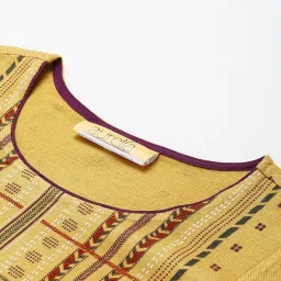 Aurelia Yellow Printed Straight Kurta image 5