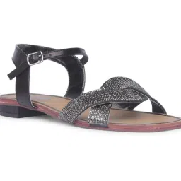 Bata Women's JACY GLITTER Black Ankle Strap Sandals image 4