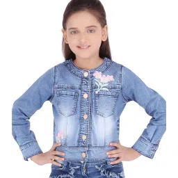 Cutecumber Kids Blue Embroidred Jacket image 1