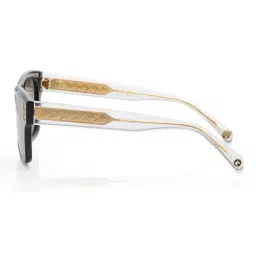 Shisen Fox Grey Polarised and UV Protected Lens Rectangular Unisex Sunglasses image 3